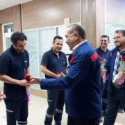 دیدار قائم مقام شرکت فولاد اکسین خوزستان به مناسبت روز آتش نشانی و ایمنی